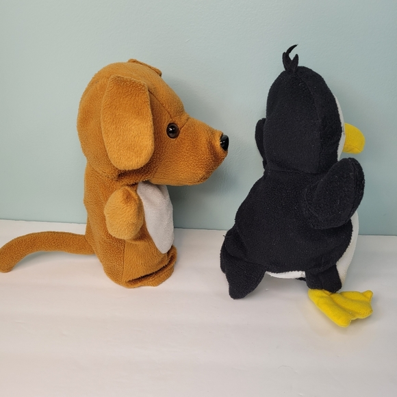 High Reach Learning Hand Puppets Puppy Dog and Penguin 9" in Plush Lot Of 2 - Picture 4 of 8